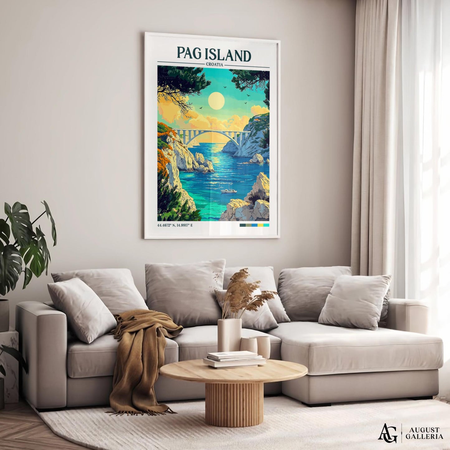 Pag Island Retro Travel Print