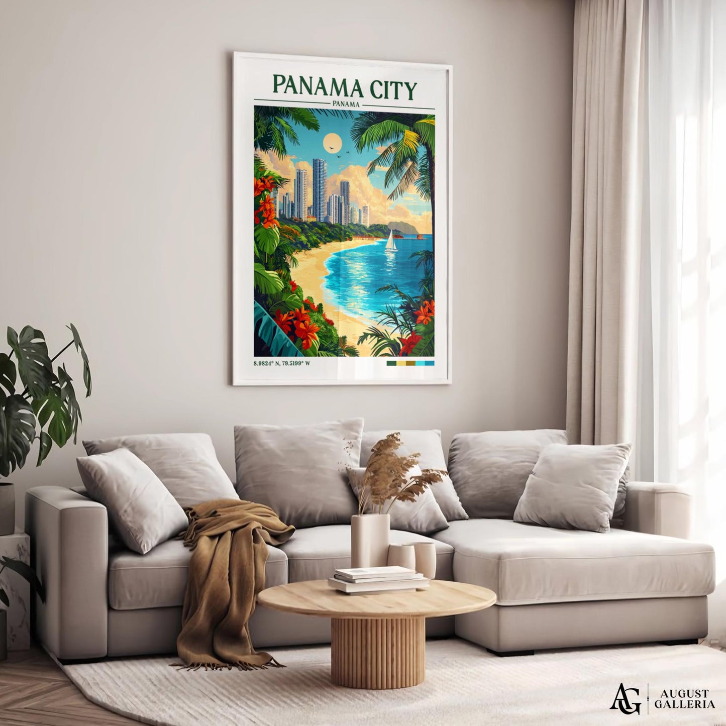 Panama City Retro Travel Print