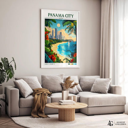 Panama City Retro Travel Print
