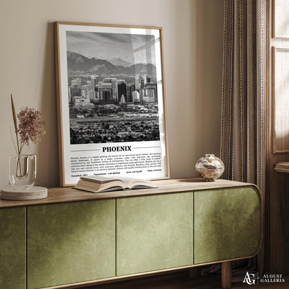 Phoenix Black & White City Print