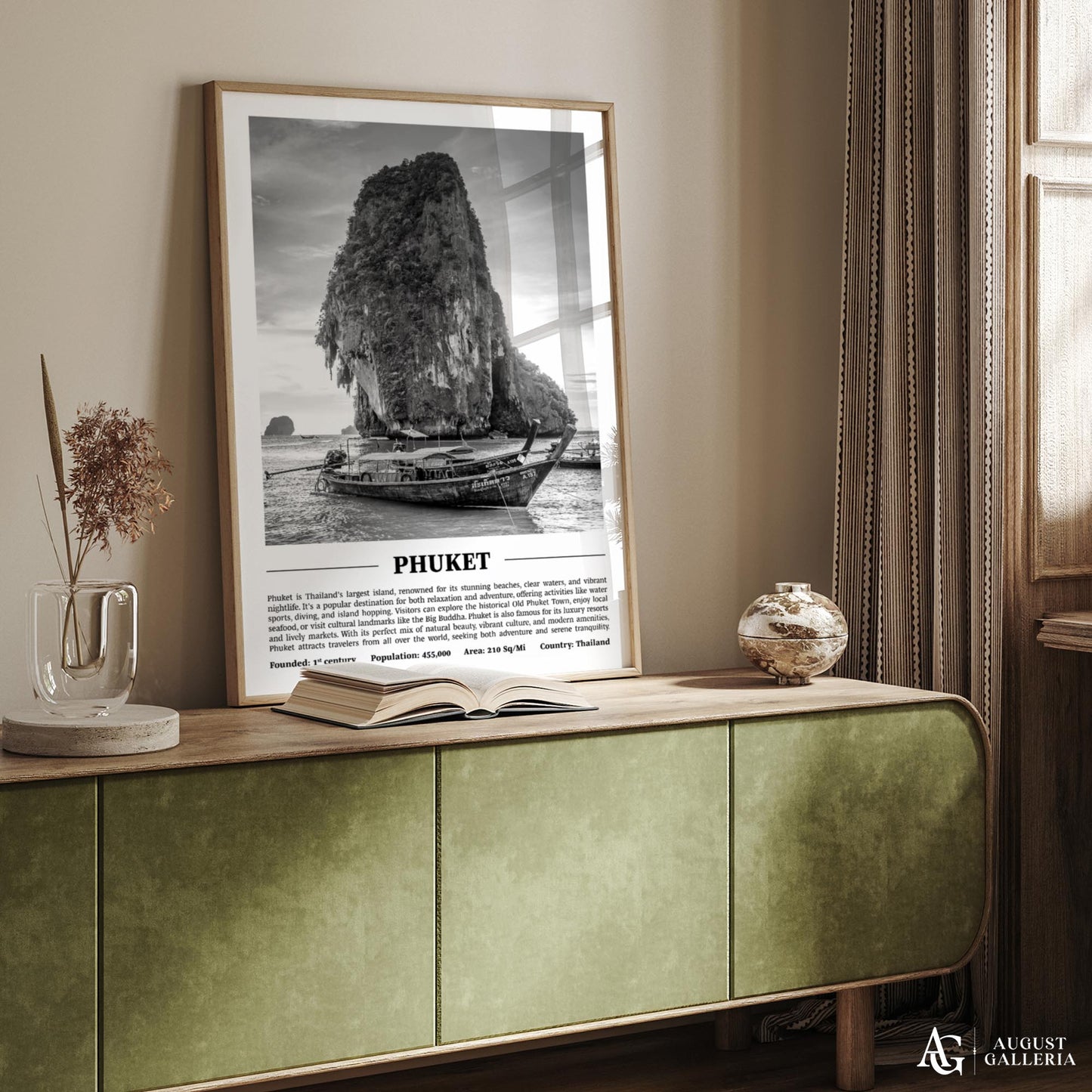 Phuket Black & White City Print
