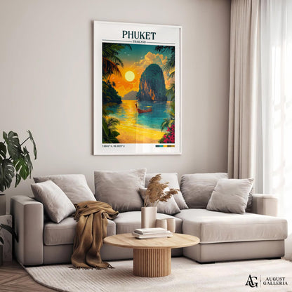Phuket Thailand Retro Travel Print