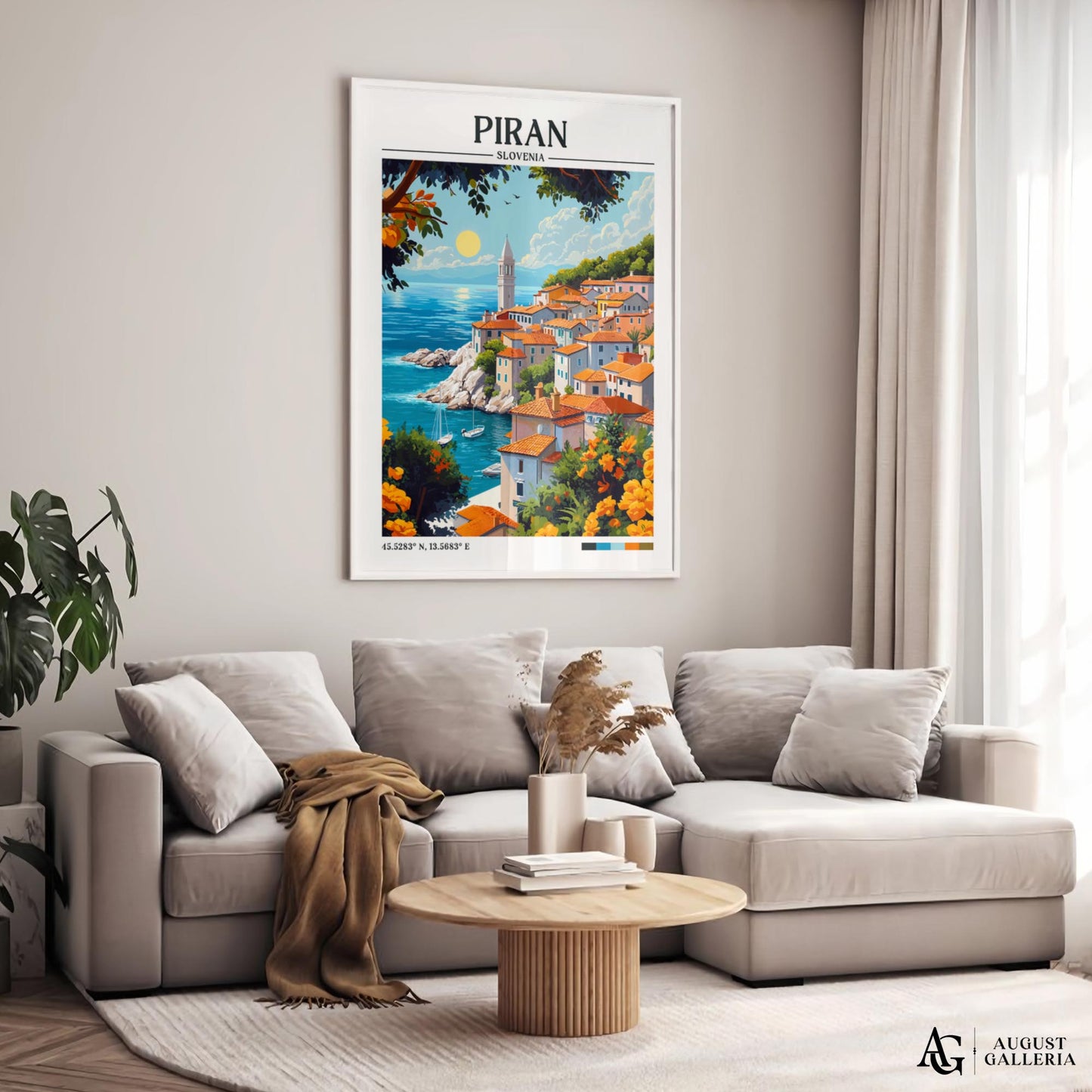 Piran Slovenia Retro Travel Print