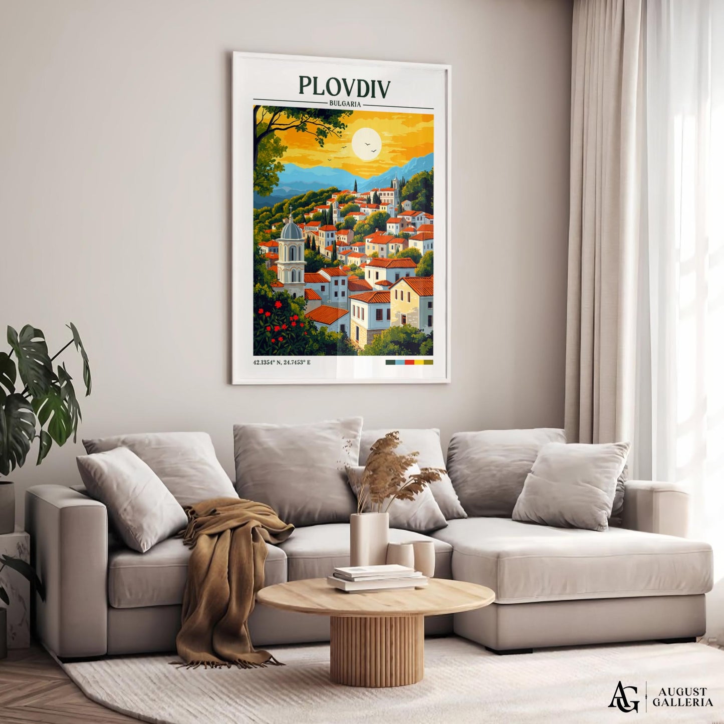 Plovdiv Bulgaria Retro Travel Print