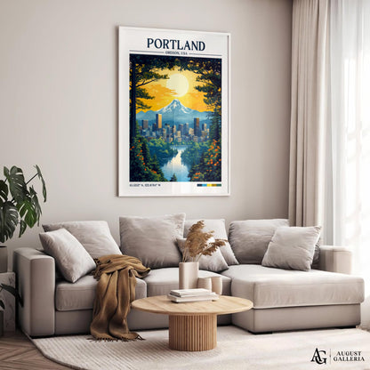 Portland Oregon Retro Travel Print