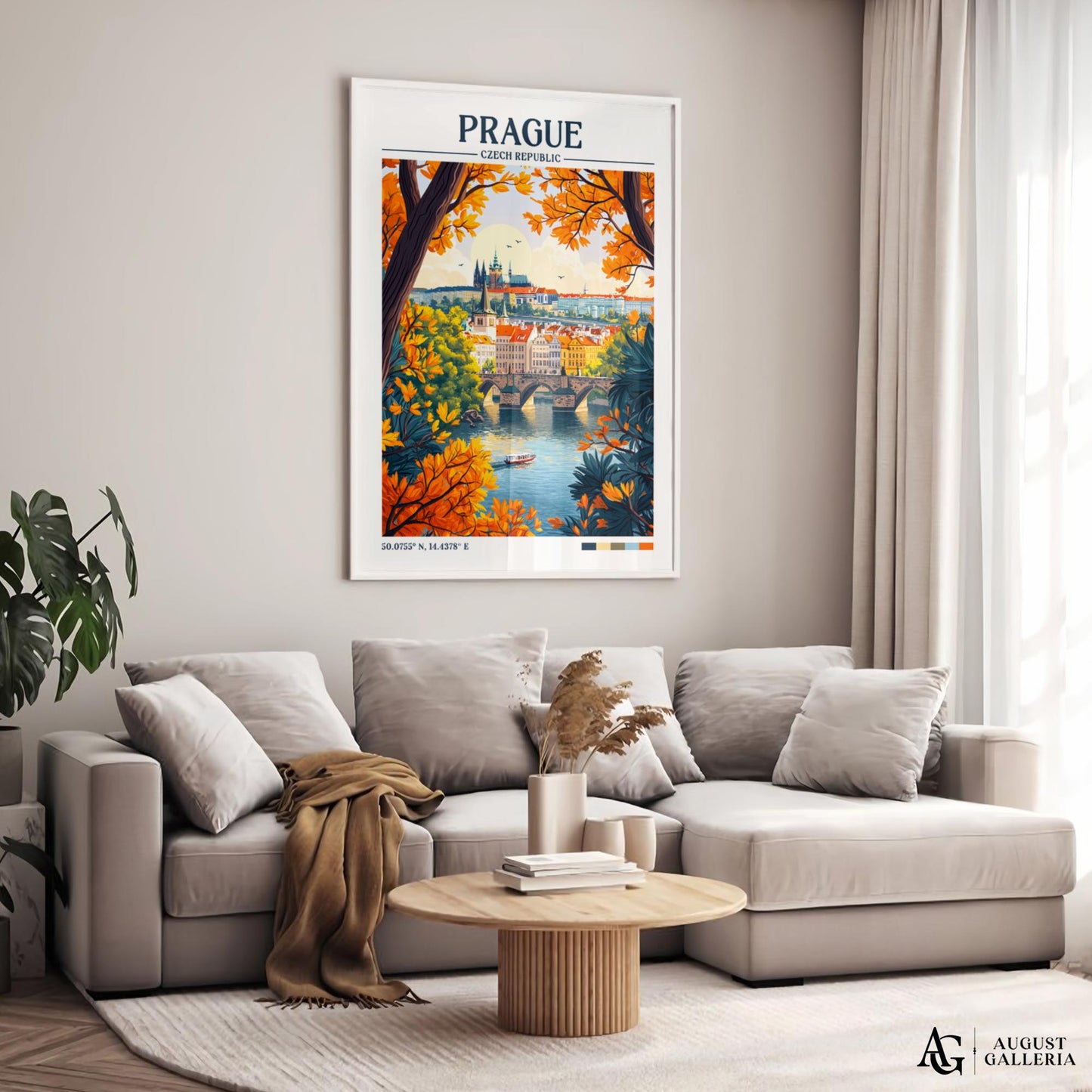 Prague Retro Travel Print