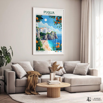 Puglia Italy Retro Travel Print