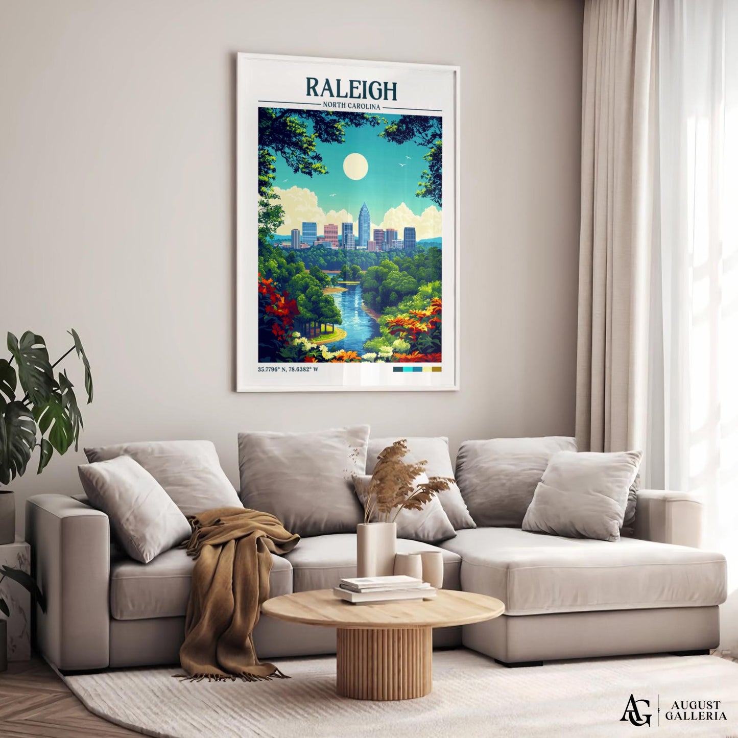 Raleigh North Carolina Retro Travel Print