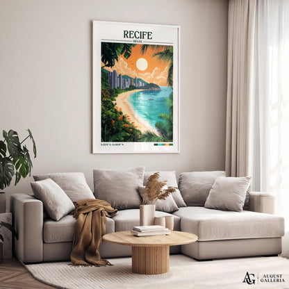 Recife Brazil Retro Travel Print