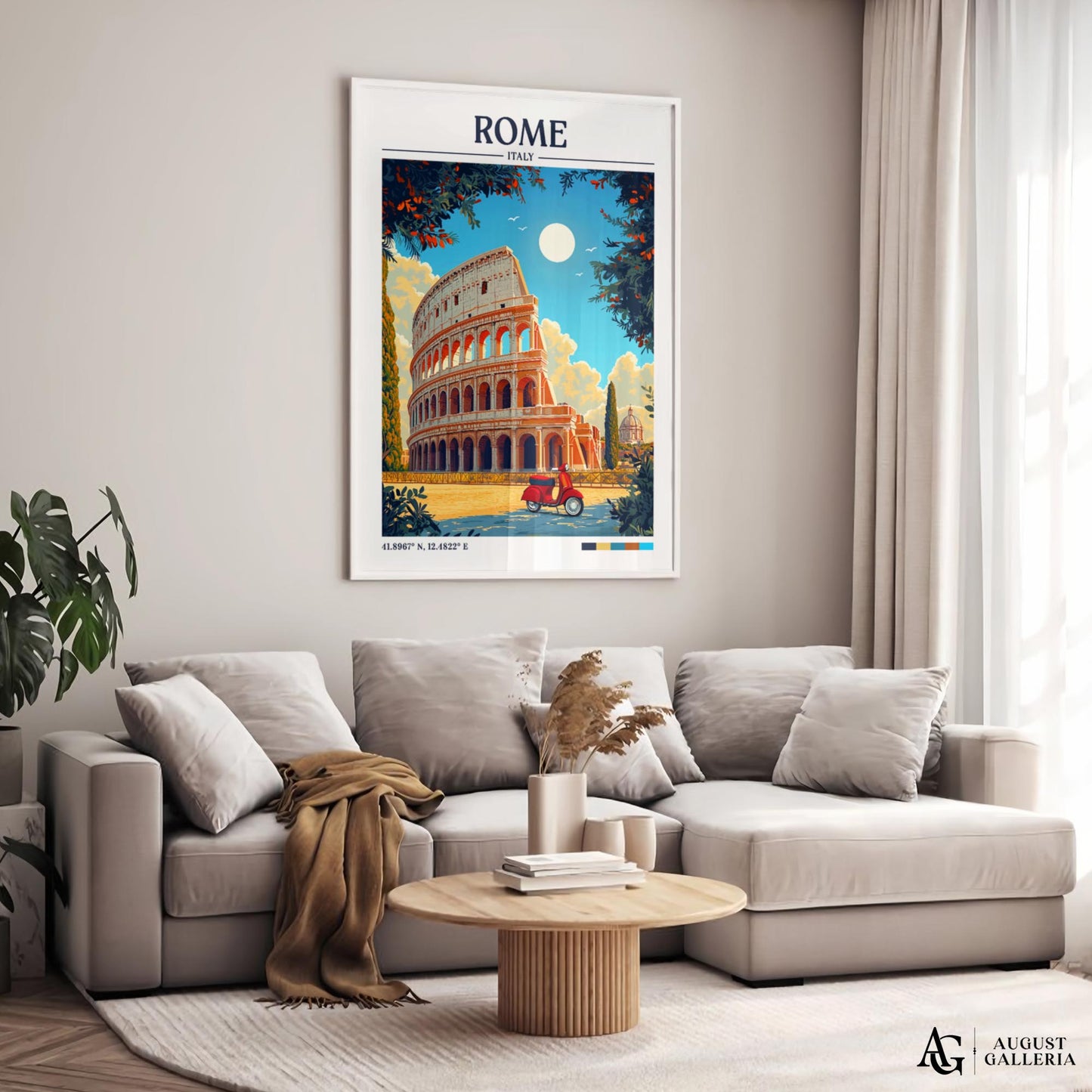 Rome Italy Retro Travel Print