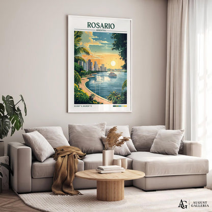 Rosario Argentina Retro Travel Print