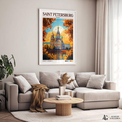 Saint Petersburg Retro Travel Print