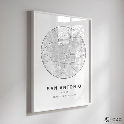 San Antonio Minimalist Map