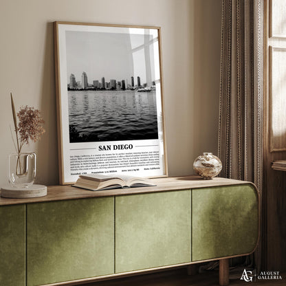 San Diego Black & White City Print