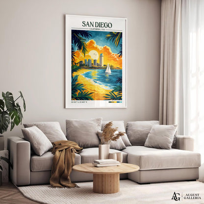 San Diego Retro Travel Print
