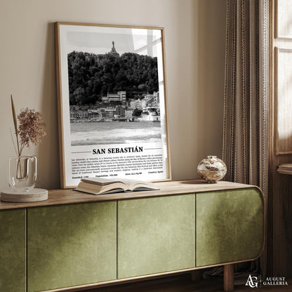 San Sebastián Black & White City Print