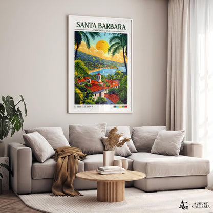 Santa Barbara Retro Travel Print