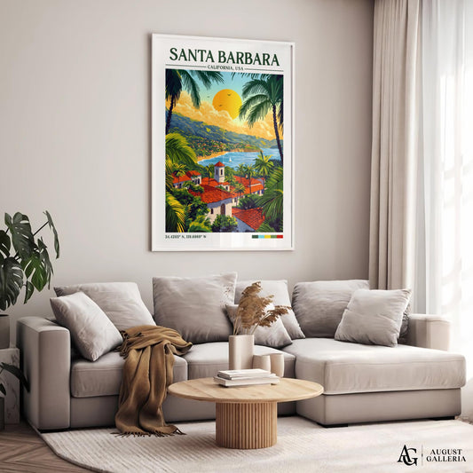 Santa Barbara Retro Travel Print