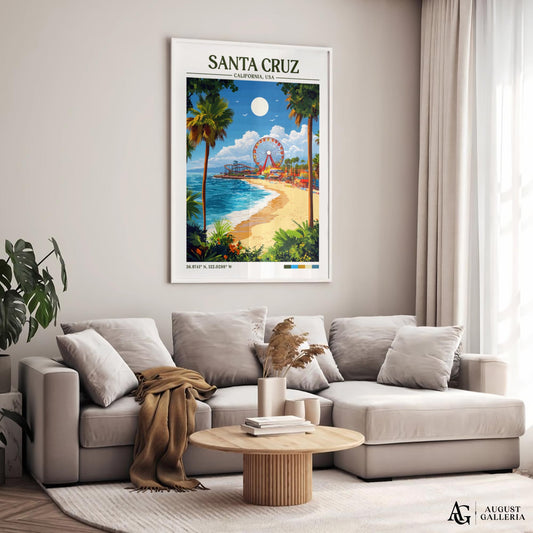 Santa Cruz Retro Travel Print