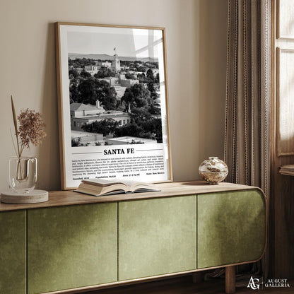 Santa Fe Black & White City Print