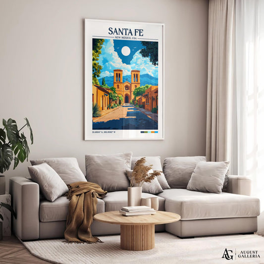Santa Fe Retro Travel Print
