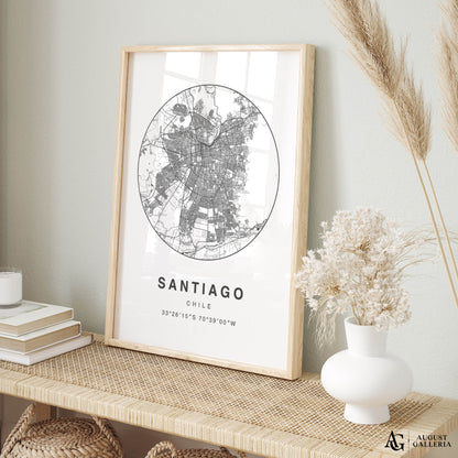 Santiago Minimalist Map