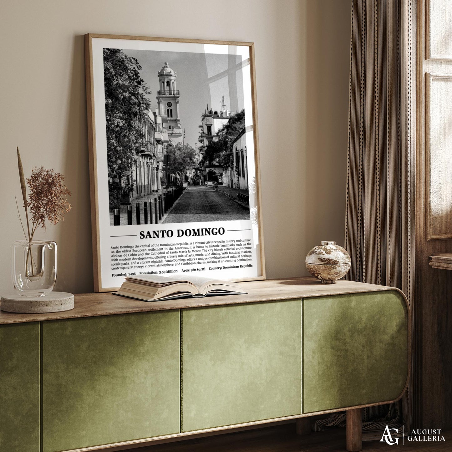 Santo Domingo Black & White City Print