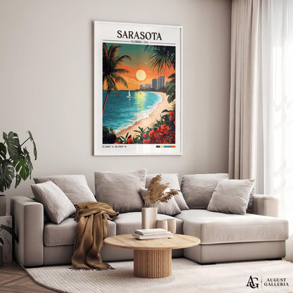 Sarasota Florida Retro Travel Print
