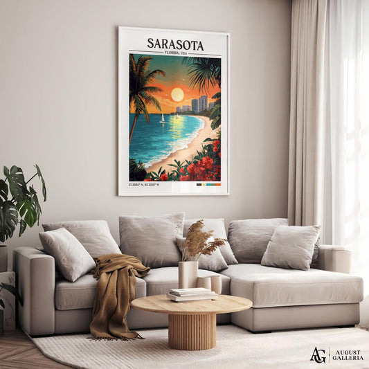 Sarasota Florida Retro Travel Print