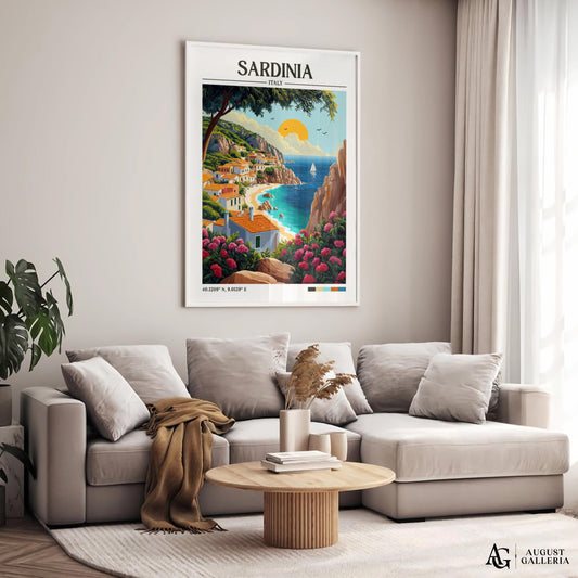Sardinia Italy Retro Travel Print