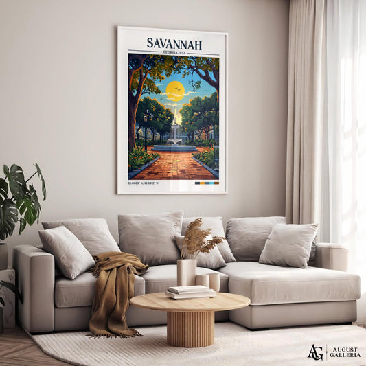 Savannah Georgia Retro Travel Print