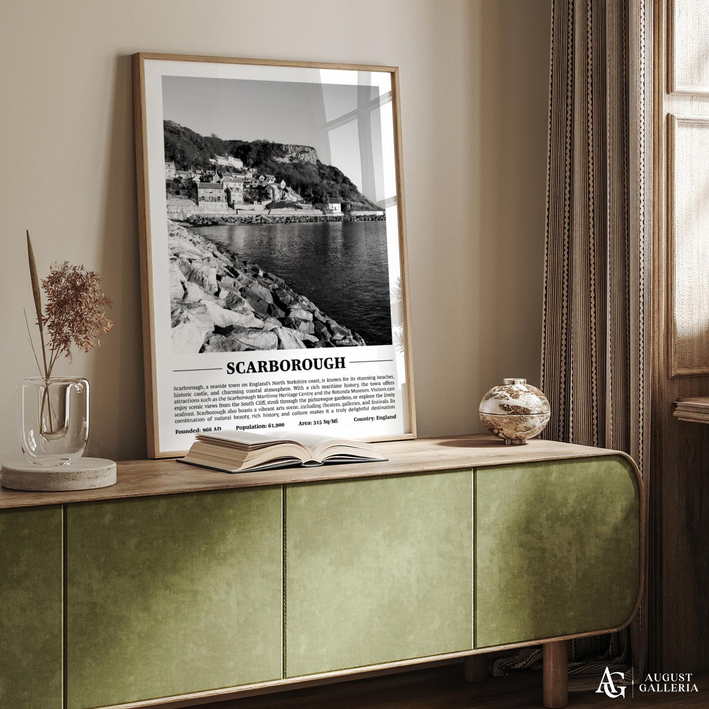 Scarborough Black & White City Print