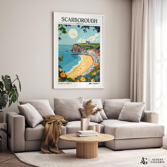 Scarborough England Retro Travel Print