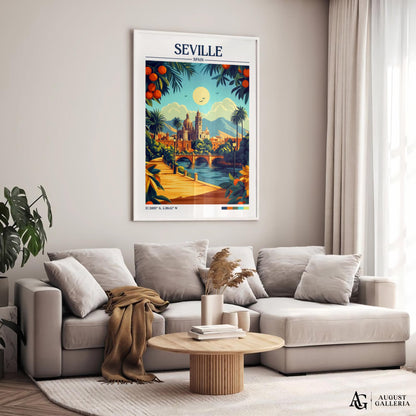 Seville Spain Retro Travel Print