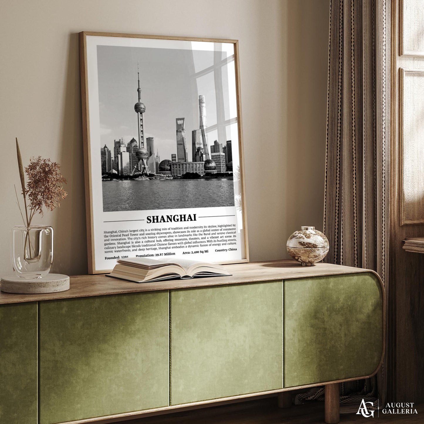 Shanghai Black & White City Print