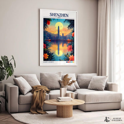 Shenzhen China Retro Travel Print