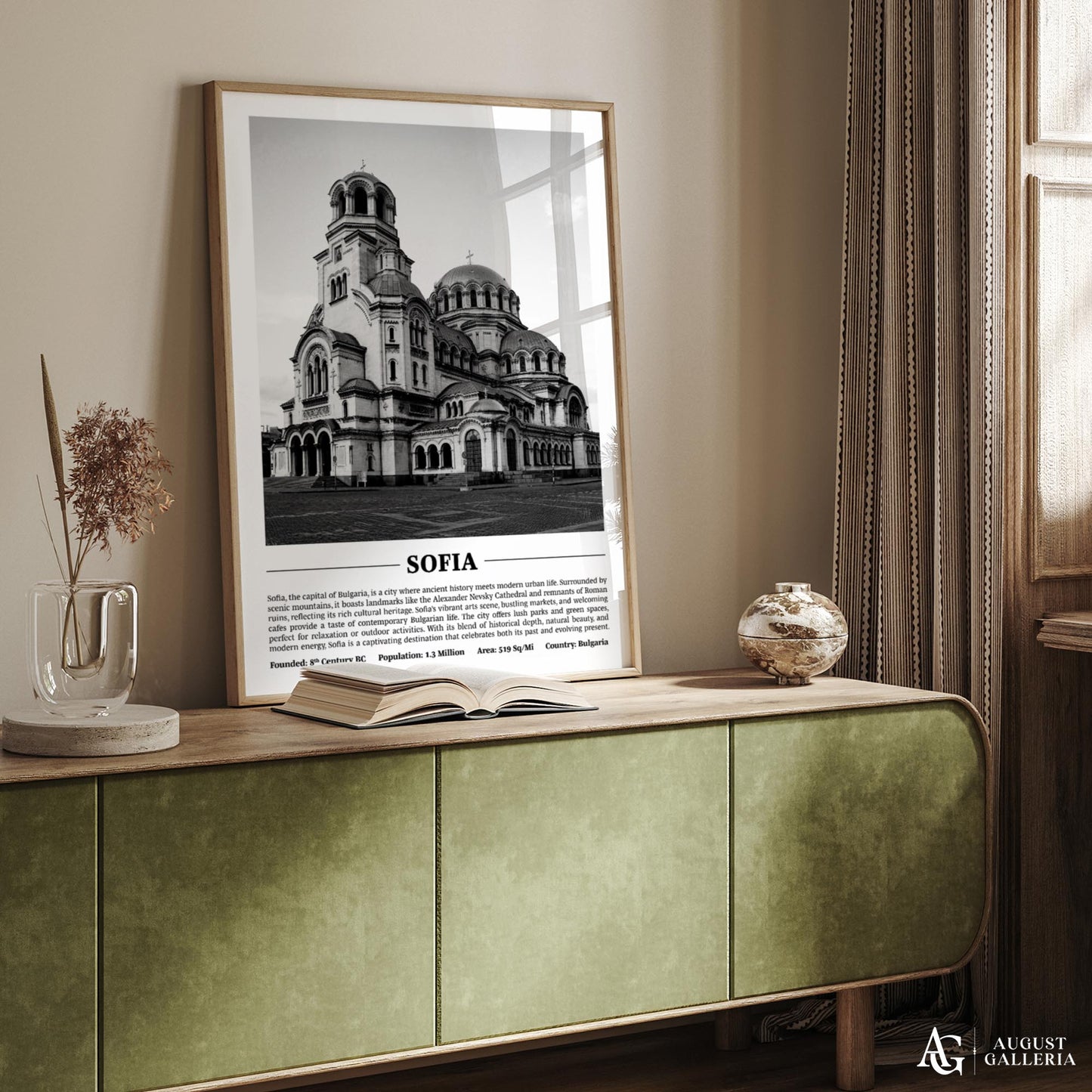 Sofia Black & White City Print