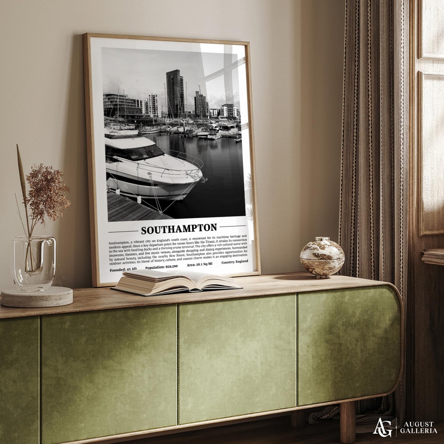 Southampton Black & White City Print