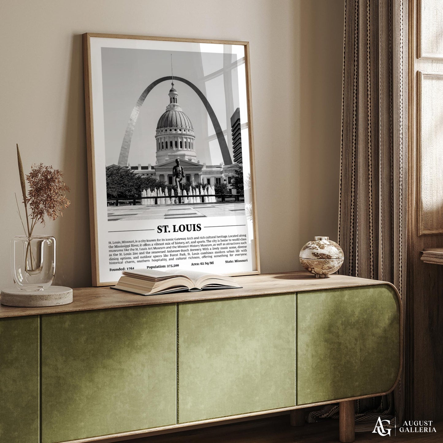 St. Louis Black & White City Print