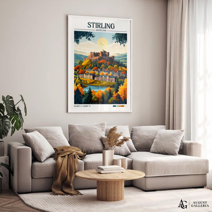Stirling Scotland Retro Travel Print