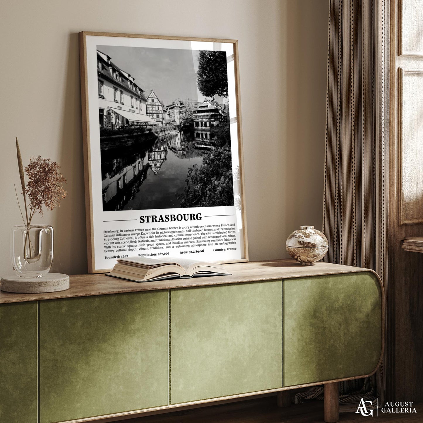 Strasbourg Black & White City Print