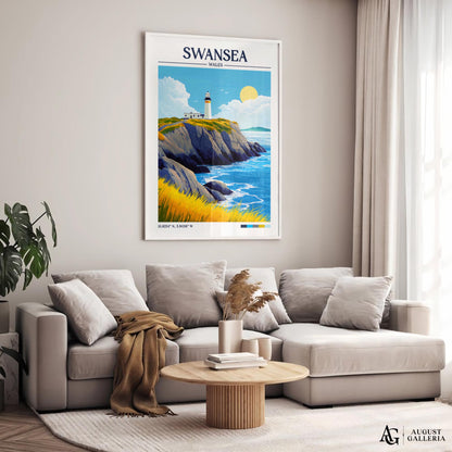 Swansea Wales Retro Travel Print