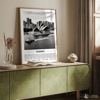 Sydney Black & White City Print