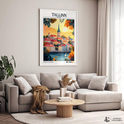 Tallinn Estonia Retro Travel Print