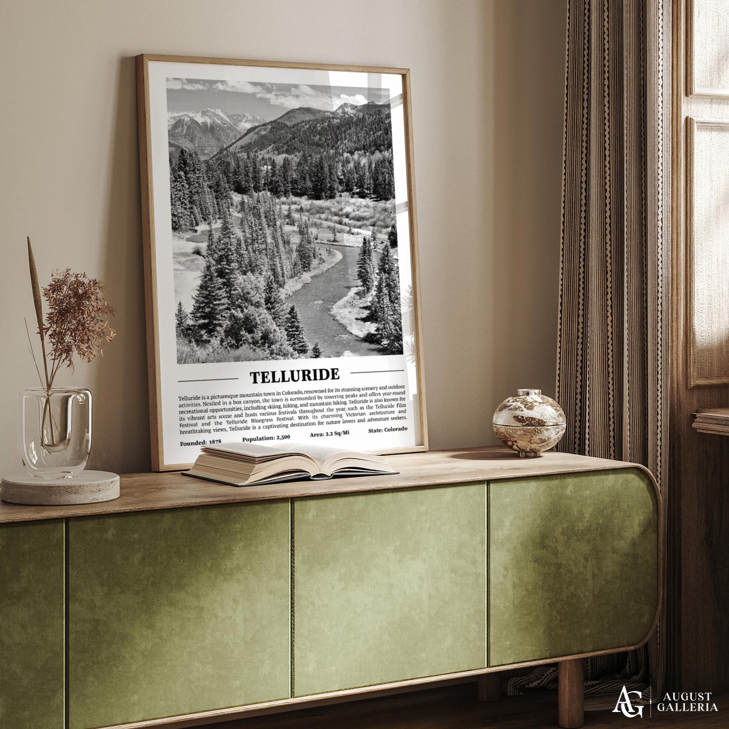 Telluride Black & White City Print