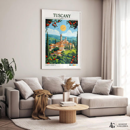 Tuscany Retro Travel Print