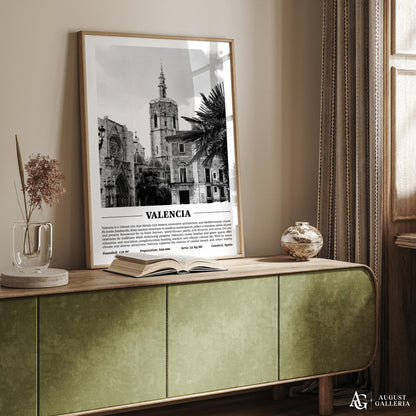 Valencia Black & White City Print