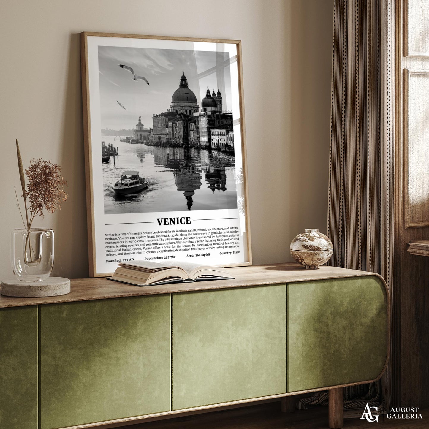 Venice Black & White City Print