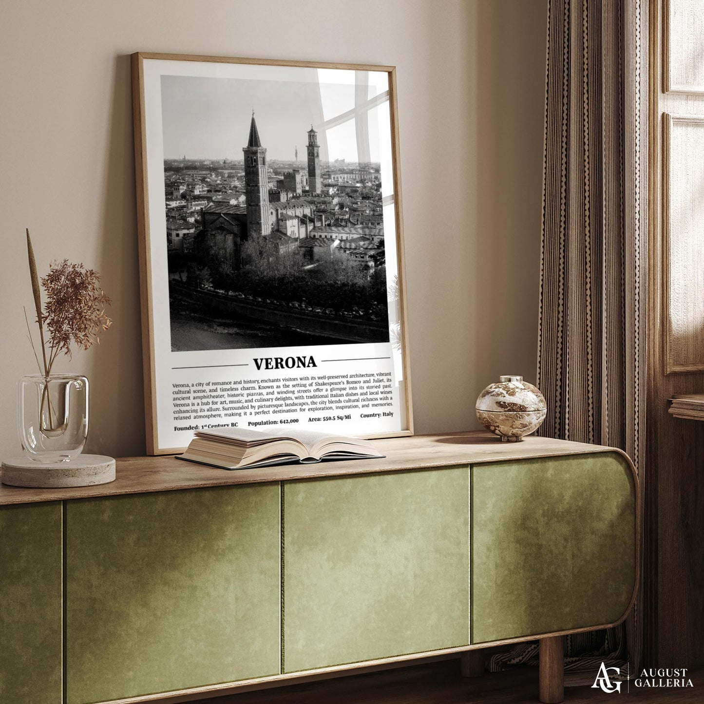 Verona Black & White City Print