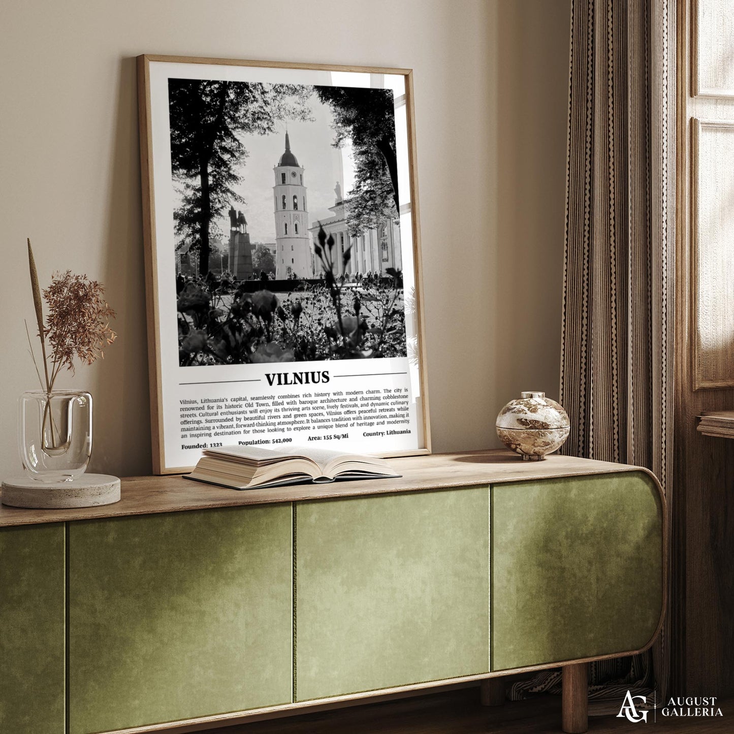 Vilnius Black & White City Print